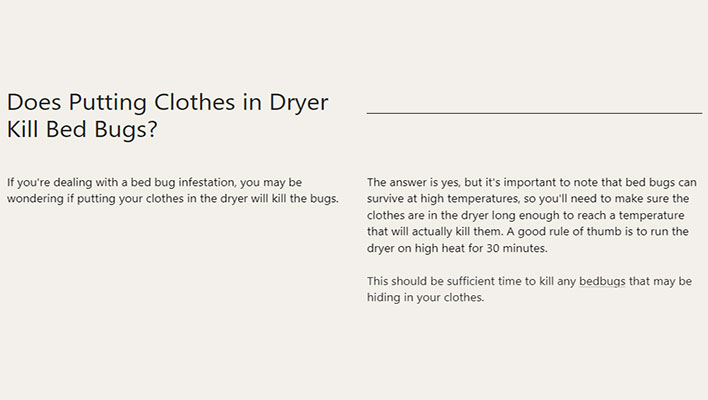 Does Putting Clothes in Dryer Kill Bed Bugs