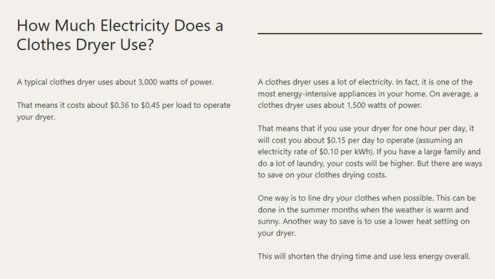 How Much Electricity Does a Clothes Dryer Use