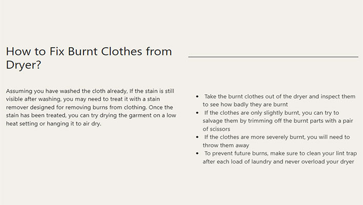 How to Fix Burnt Clothes from Dryer