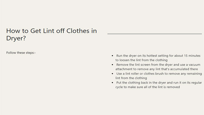 How to Get Lint off Clothes in Dryer