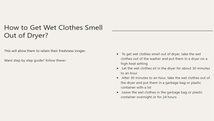 How to Get Wet Clothes Smell Out of Dryer
