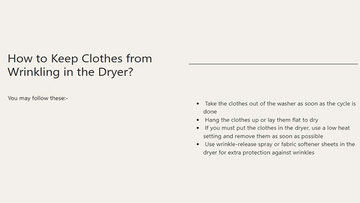 How to Keep Clothes from Wrinkling in the Dryer