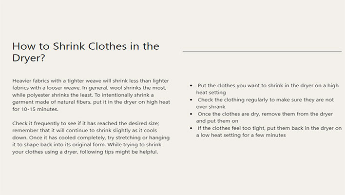 How to shrink clothes in the dryer
