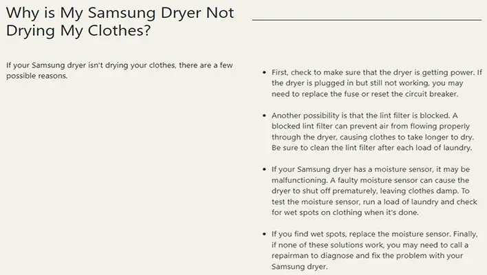 Why is My Samsung Dryer Not Drying My Clothes