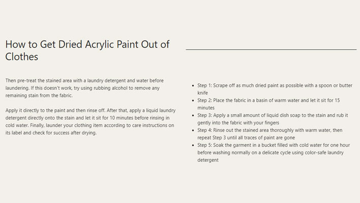 How to Get Dried Acrylic Paint Out of Clothes