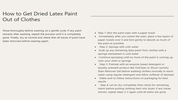 How to Get Dried Latex Paint Out of Clothes