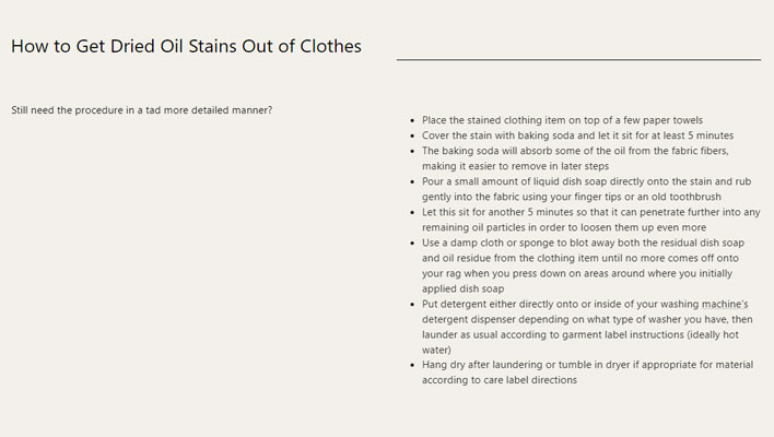 How to Get Dried Oil Stains Out of Clothes