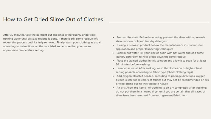 How to Get Dried Slime Out of Clothes