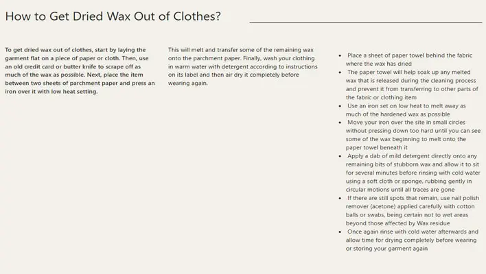 How to Get Dried Wax Out of Clothes