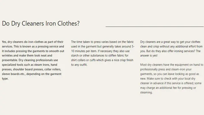 Do Dry Cleaners Iron Clothes