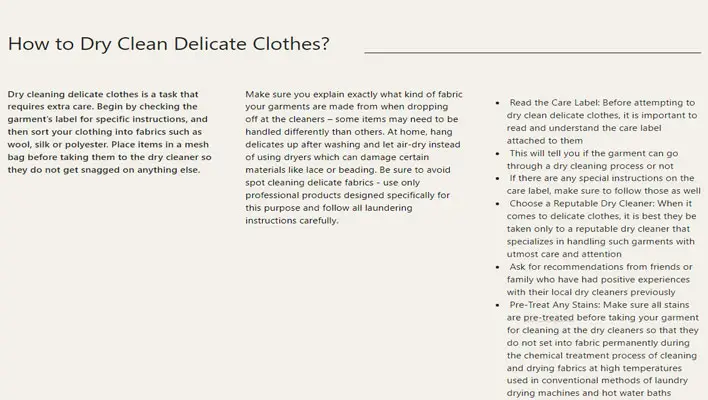 How to Dry Clean Delicate Clothes