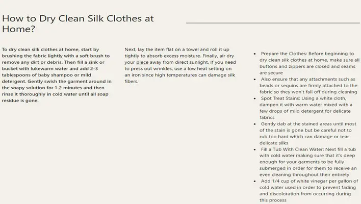 How to Dry Clean Silk Clothes at Home