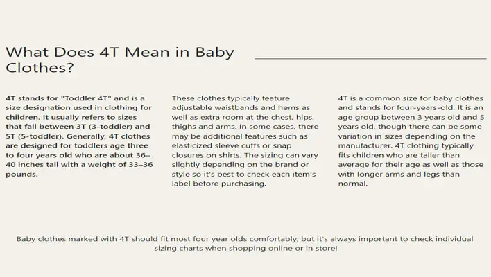 What Does 4T Mean in Baby Clothes