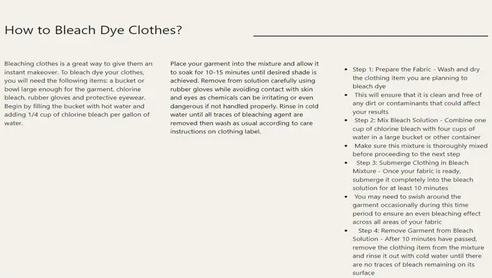 How to Bleach Dye Clothes