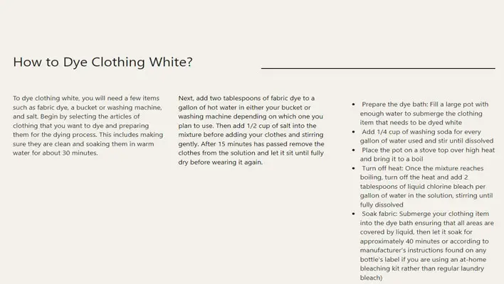 How to Dye Clothing White
