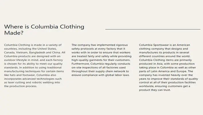 Where-is-Columbia-Clothing-Made