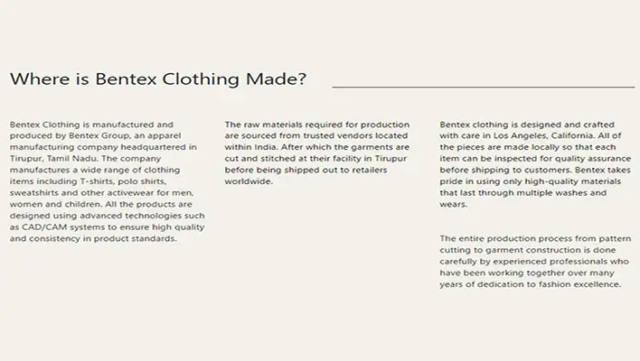 Where-is-Bentex-Clothing-Made