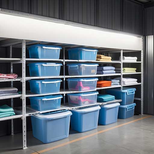 Storing Clothes in Plastic Containers in Garage 